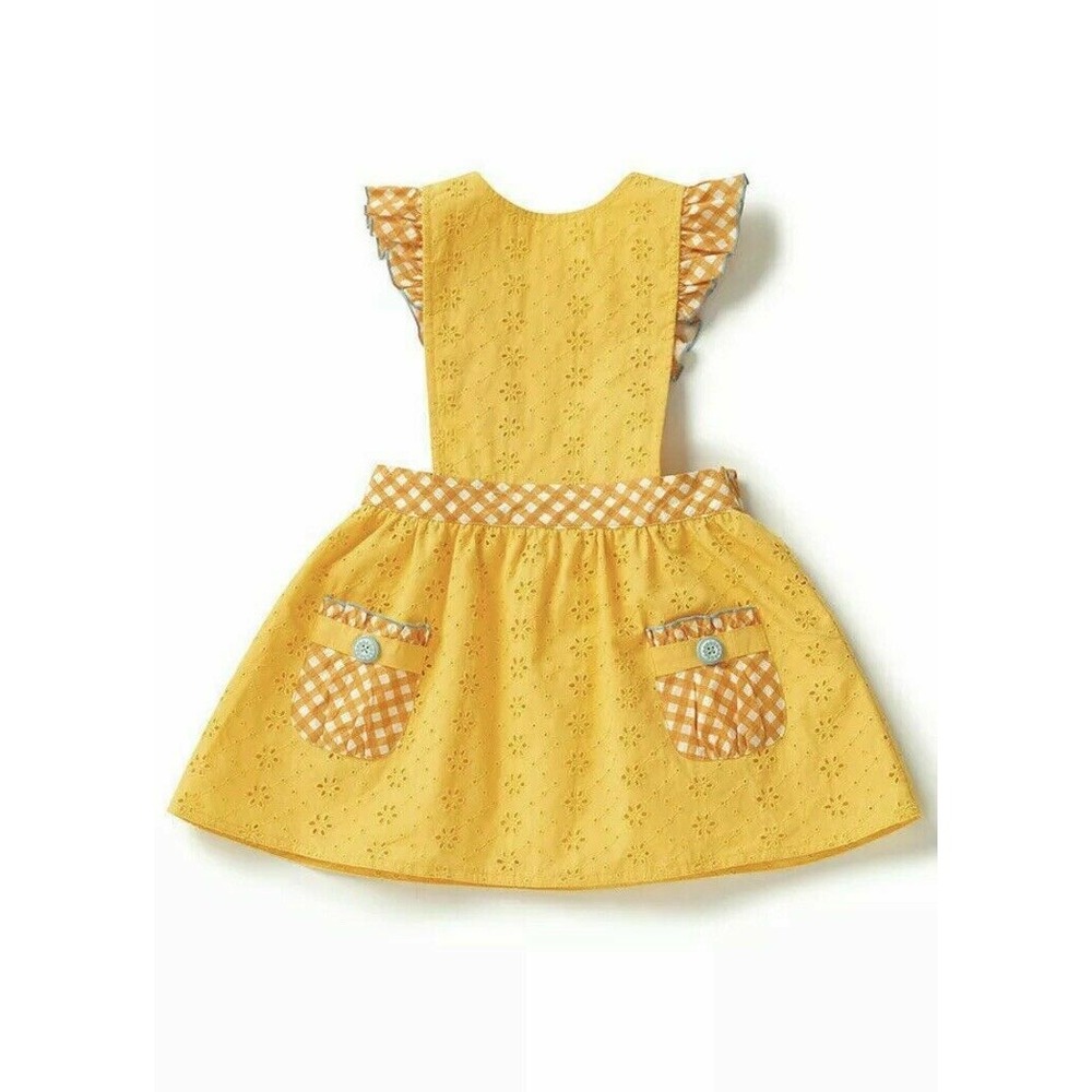 NEW Matilda Jane Splendid Sunshine Pinafore Size 10 Yellow Jumper Eyelet